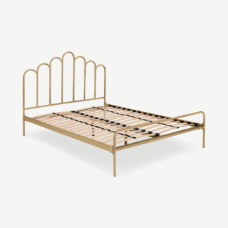 An Image of Kiruna King Size Bed, Brass