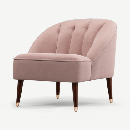 An Image of Margot Accent Armchair, Pink Cotton Velvet