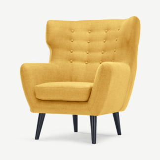 An Image of Kubrick Wing Back Chair, Ochre Yellow