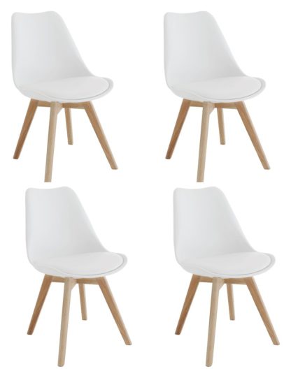 An Image of Habitat 4 Jerry Dining Chairs - White