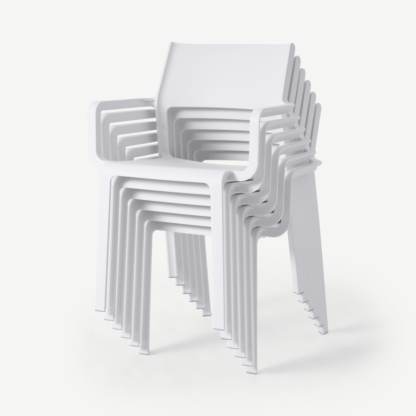 An Image of Nardi Set of 6 Chairs, White Fibreglass & Resin