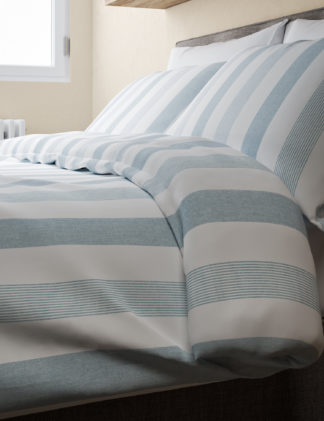 An Image of M&S Hadley Pure Cotton Striped Bedding Set