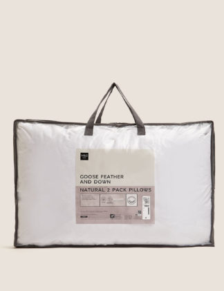 An Image of M&S 2 Pack Goose Feather & Down Pillows
