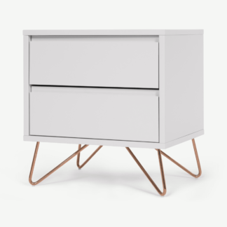 An Image of Elona Bedside Table, Grey & Copper