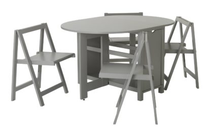 An Image of Argos Home Butterfly Dining Table & 4 Chairs - Grey