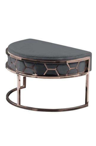 An Image of Alveare Footstool Copper -Smoke Grey