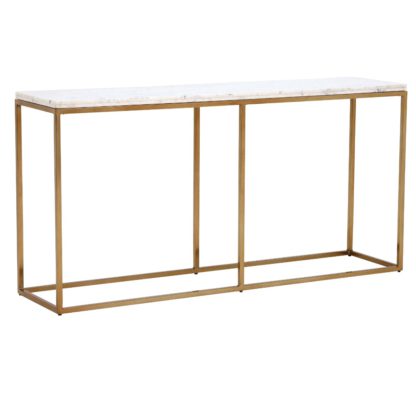 An Image of Nola Large Console Table, White Marble
