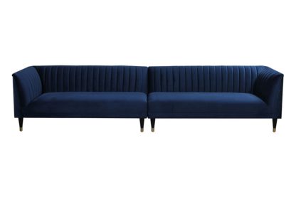 An Image of Baxter Six Seat Sofa – Navy Blue