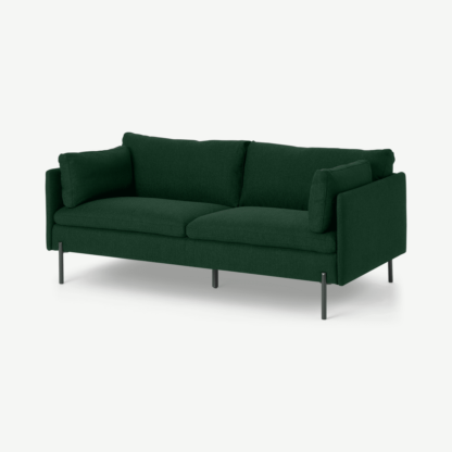 An Image of Zarina Large 2 Seater Sofa, Forest Green Weave