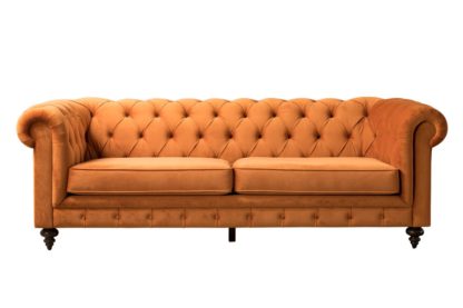 An Image of Monty Three Seat Sofa - Pumpkin
