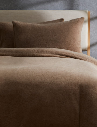 An Image of M&S 2 Pack Teddy Fleece Pillowcases
