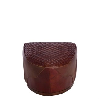 An Image of Timothy Oulton Leather Saddle Footstool