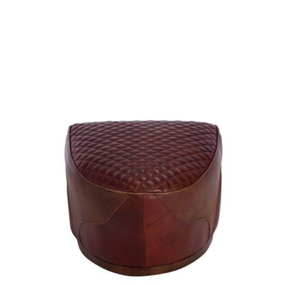 An Image of Timothy Oulton Leather Saddle Footstool