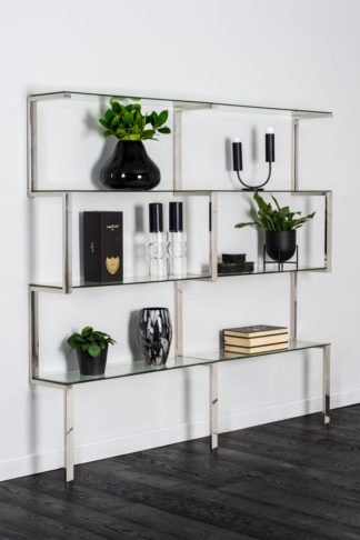 An Image of Miko Double Shelf Unit Chrome