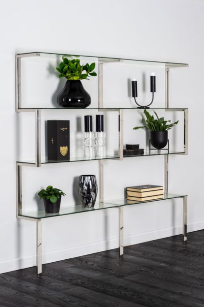 An Image of Miko Double Shelf Unit Chrome