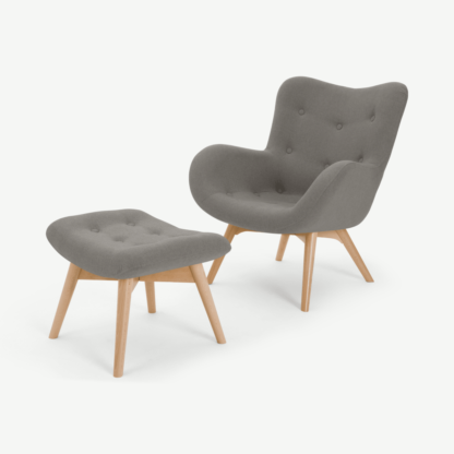 a164f7b0c980a1548c9cc201e79f29fcb5253871eb70a26032358e9450d55dfb.png An Image of Doris Accent Armchair and Footstool, Shetland Grey