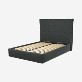 An Image of Lamas Double Ottoman Storage Bed, Etna Grey Wool