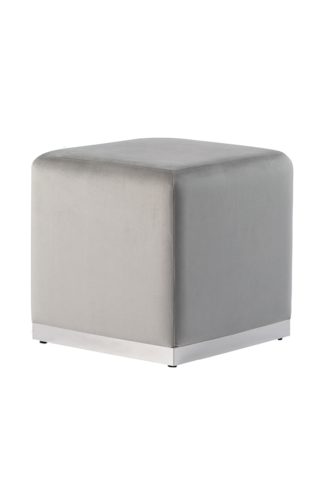 An Image of Harper Stool - Dove Grey - Silver Base