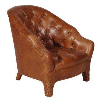An Image of Timothy Oulton Branco Leather Armchair, Old Saddle Nut