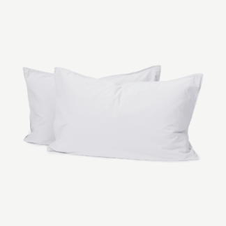 An Image of Alexia 100% Cotton Pair of Pillowcases, White
