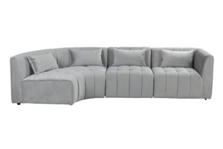 An Image of Essen Left Hand Curved Corner Sofa – Dove Grey