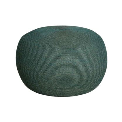 An Image of Cane-line Circle Large Footstool, Dark Green