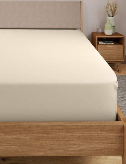 An Image of M&S Cotton Rich Percale Extra Deep Fitted Sheet