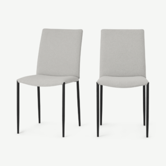 An Image of Braga Set of 2 Dining Chairs, Hail Grey