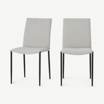 An Image of Braga Set of 2 Dining Chairs, Hail Grey