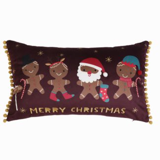An Image of Gingerbread Cushion - Claret - 30x50cm
