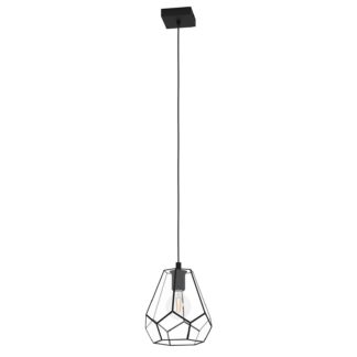 An Image of EGLO Mardyke Glass Steel Pendant Light