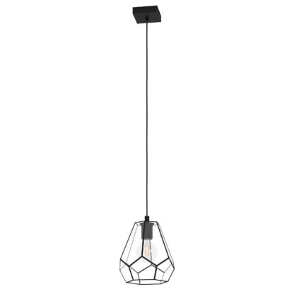 An Image of EGLO Mardyke Glass Steel Pendant Light