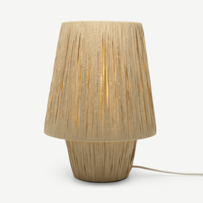 An Image of Karel Bedside Table Lamp, Natural Raffia