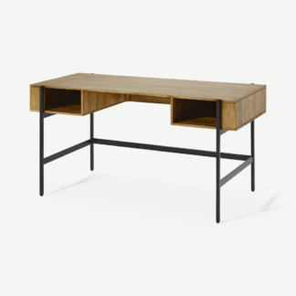 An Image of Morland Wide Desk, Light Mango Wood