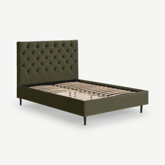 An Image of Skye King Size Bed, Sycamore Green Velvet with Black Legs