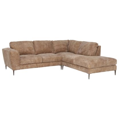 An Image of New Troy Right Hand Facing Leather Chaise Sofa