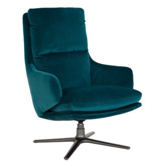 An Image of Marcel Velvet Armchair, Opulence Teal