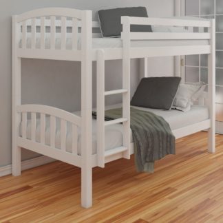 An Image of American White Finish Solid Pine Wooden Bunk Bed Frame - 3ft Single