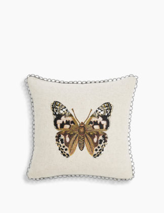 An Image of M&S Mini Butterfly Embroidered Cushion