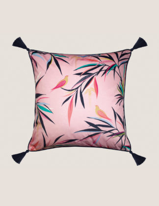 An Image of M&S Sara Miller Velvet Bamboo Blend Cushion