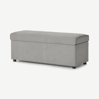 An Image of Bahra Ottoman Storage Bench, Washed Grey Cotton