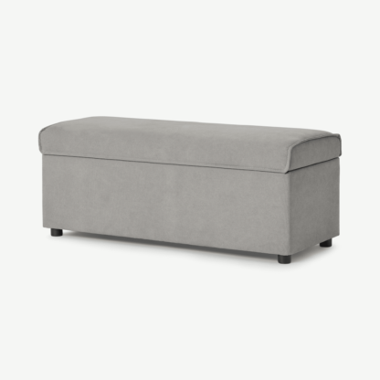 An Image of Bahra Ottoman Storage Bench, Washed Grey Cotton