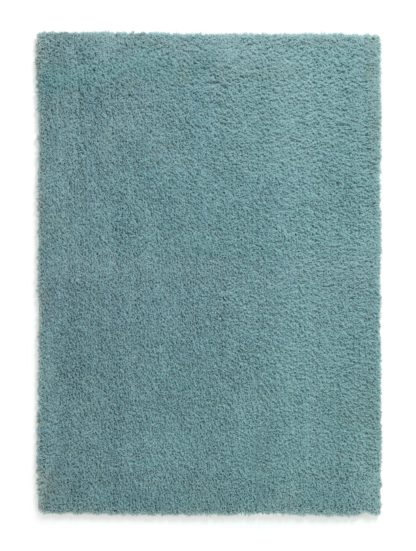 An Image of Habitat Recycled Cosy Plain Shaggy Rug - 80x150cm - Blue