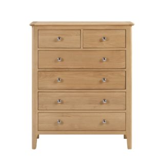 An Image of Cotswold 6 Drawer Chest Light Oak