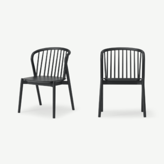 An Image of Tacoma Set of 2 Dining Chairs, Charcoal Black