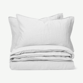 An Image of Brisa Linen Duvet Cover + 2 Pillowcases, Double, White