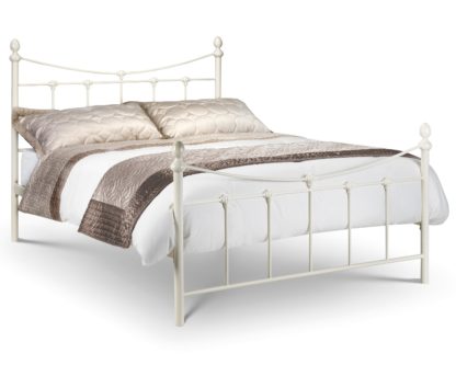 b20cb073504d2bd0dfeaec1c5eb7b2ff997eeb553ad88f65ef86faf3ec41c21a-2.jpg An Image of Rebecca Stone White Metal Bed Frame - 4ft6 Double