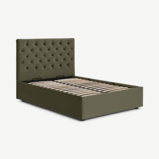 An Image of Skye Double Ottoman Storage Bed, Sycamore Green Velvet