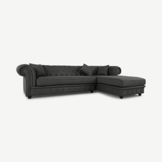 An Image of Branagh Right Hand Facing Chaise End Corner Sofa, Anthracite Grey