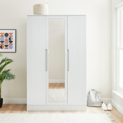 An Image of Larson White Triple Wardrobe White